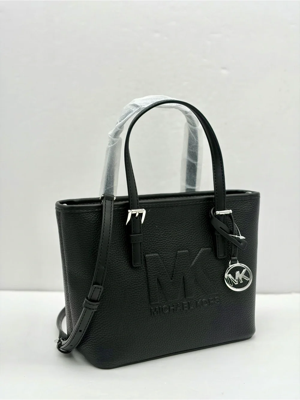 Michael Kora Carryall Convertible Tote Crossbody Bag Black